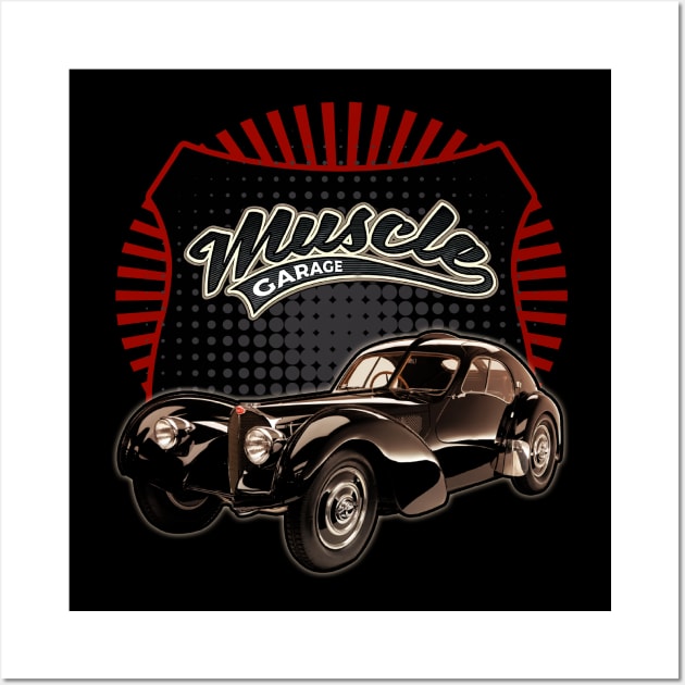 Bugatti 57 SC Atlantic 1938 car muscle Wall Art by JocelynnBaxter